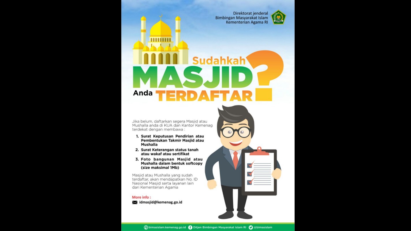 Cara mendaftarkan masjid/musala ke dalam SIMAS