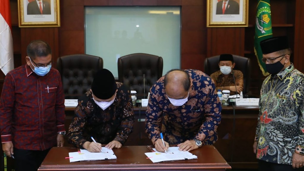 Penandatanganan berita acara serah terima hibah Aset Pemkot Tebing Tinggi di Jakarta, Jumat (21/05)