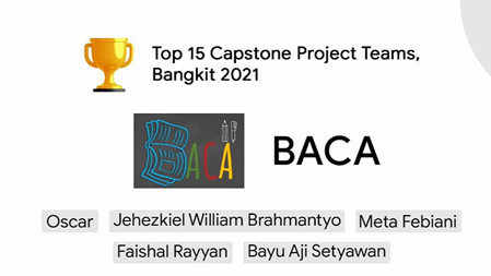 Top 15 Capstone Project Teams Bangkit 2021