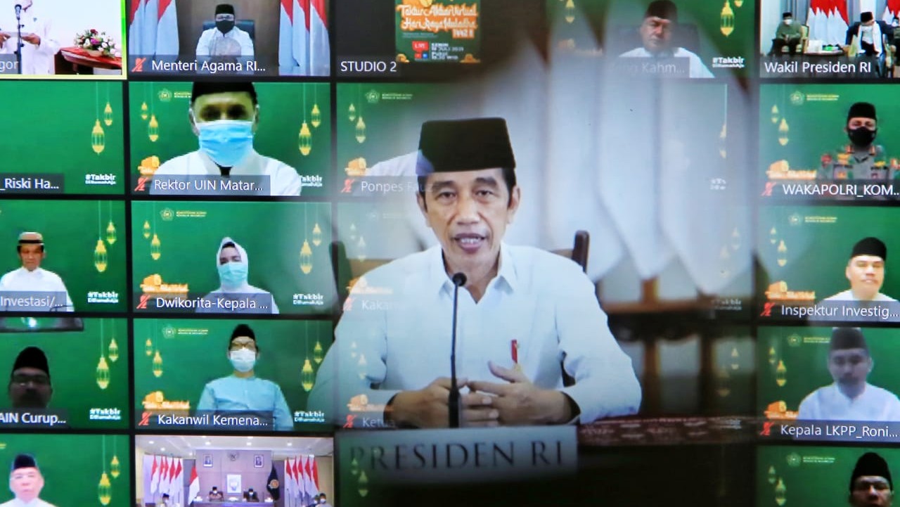 Presiden Joko Widodo menghadiri Takbir Akbar Virtual Iduladha 1442H