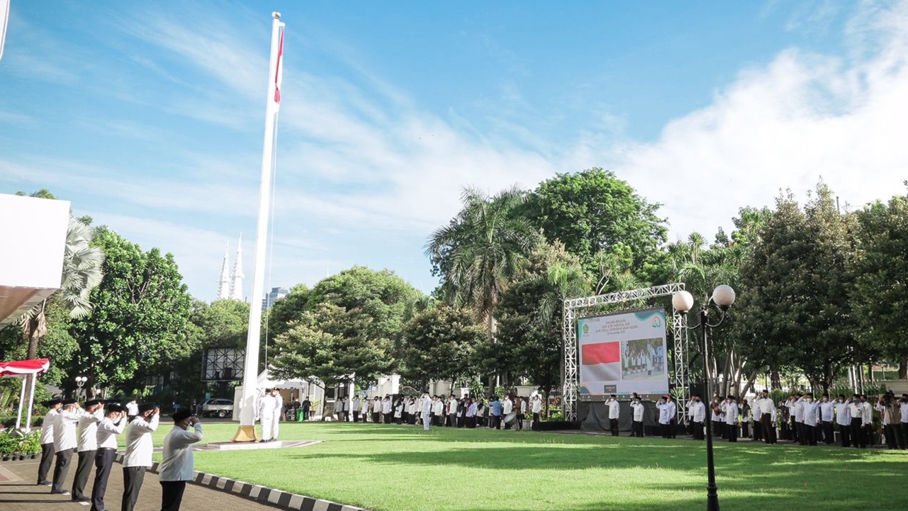 Upacara HGN 2021 di Lapangan Kantor Kementerian Agama Jakarta