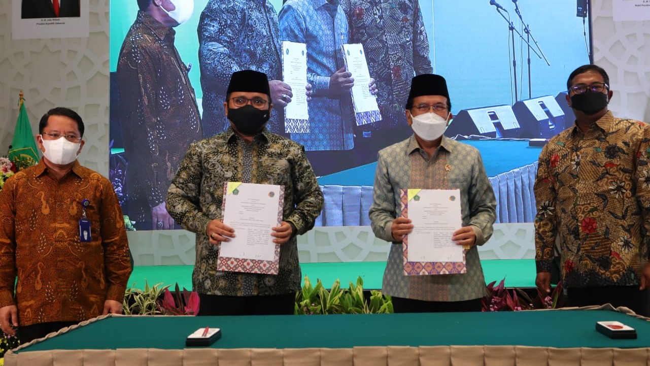Menag dan Menteri ATR/BPN usai tandatangani MoU sertipikasi tanah wakaf