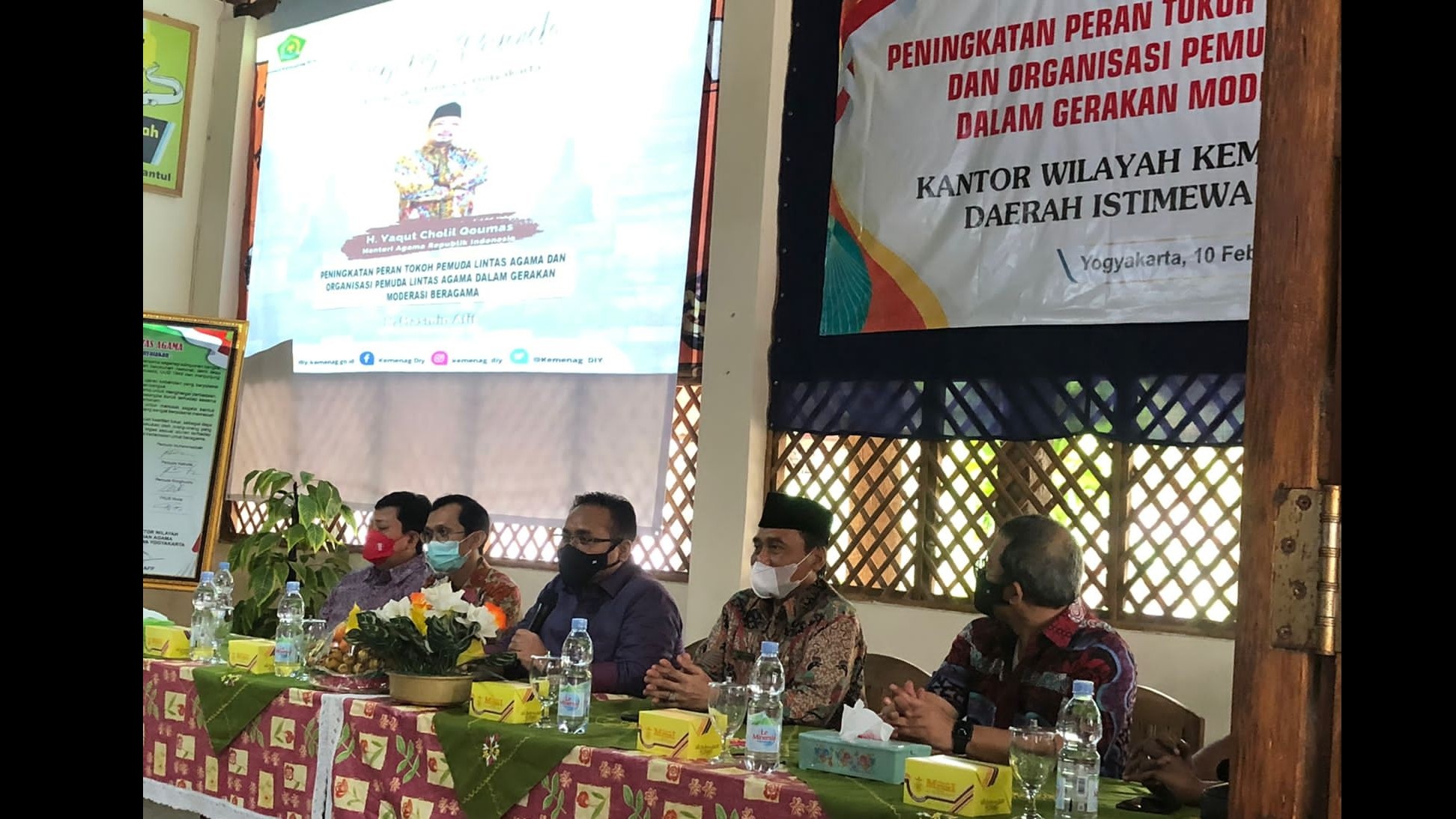 Menag menghadiri Deklarasi Pemuda Lintas Agama di Bantul, Yogyakarta, Kamis (10/2/2022)
