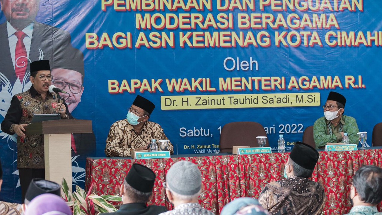 Pembinaan ASN dan Penguatan Moderasi Beragama oleh Wakil Menteri Agama Zainut Tauhid Sa'adi di Kankemenag Cimahi