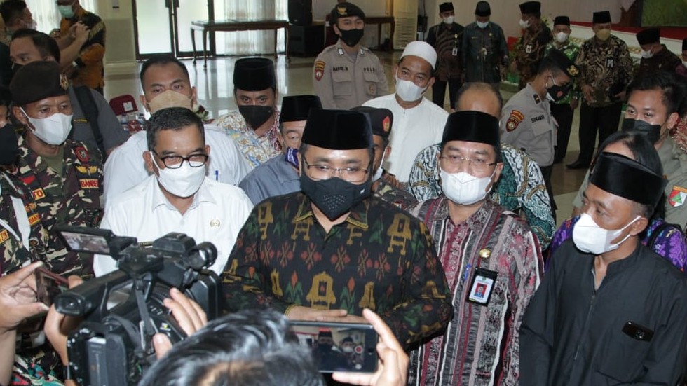 Menag Yaqut Choli Qoumas saat ditemui media usai acara temu tokoh agama se Provinsi Riau
