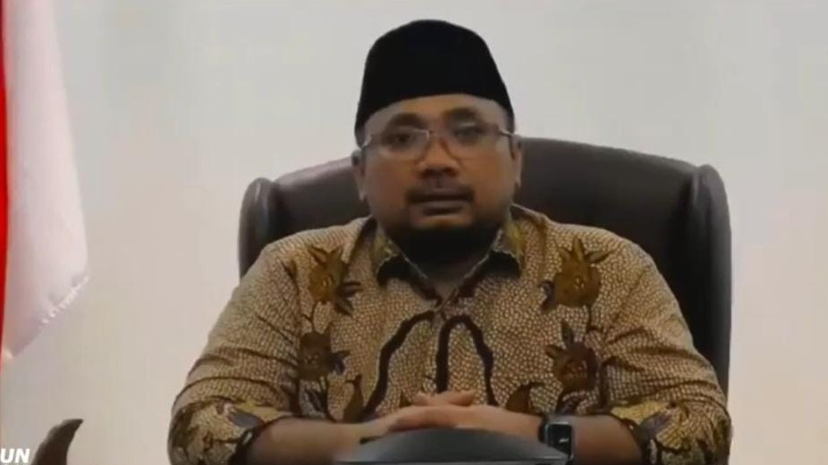 Menag Yaqut Cholil Qoumas hadiri takziah virtual Alm. Prof. DR. H. Ahmad Syafii Maarif, Jumat (27/5/2022) malam.
