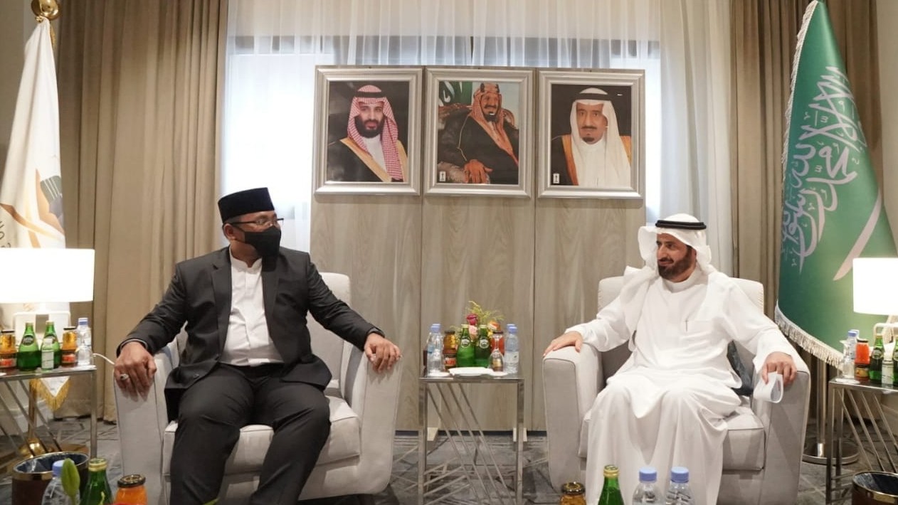 Pertemuan Menteri Agama Yaqut Cholil Qoumas dengan Menteri Haji dan Umrah Saudi Tawfiq Al Rabiah