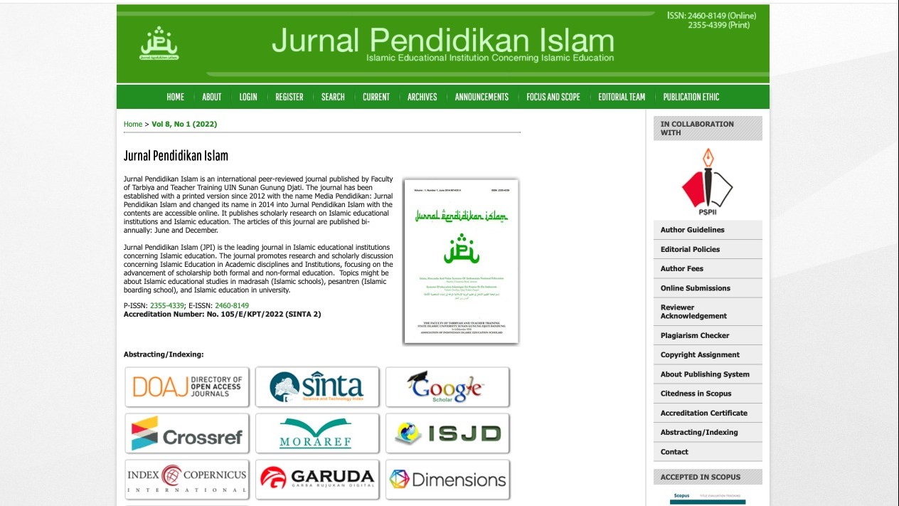 Jurnal Pendidikan Islam Fakultas Tarbiyah dan Keguruan UIN Sunan Gunung Djati, Bandung