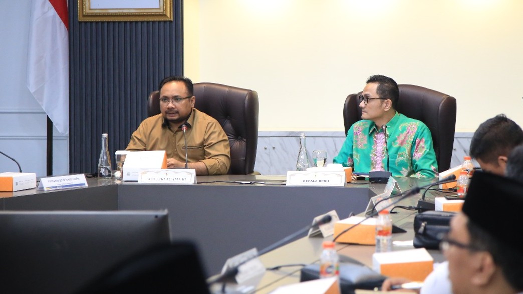 Menag rapat dengan Jajaran Pimpinan BPKH Periode 2022-2027, Selasa (8/11/2022).