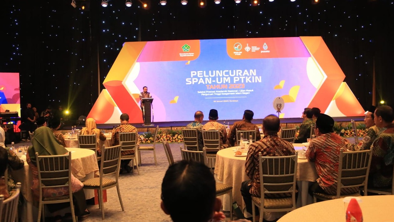 Menag beri sambutan pada Launching SPAN UM PTKIN 2023 di Surabaya