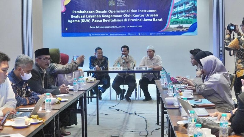 Pertemuan pembahasan desain operasional dan instrumen pengumpulan data evaluasi layanan keagamaan oleh KUA di Provinsi Jawa Barat pasca revitalisasi,