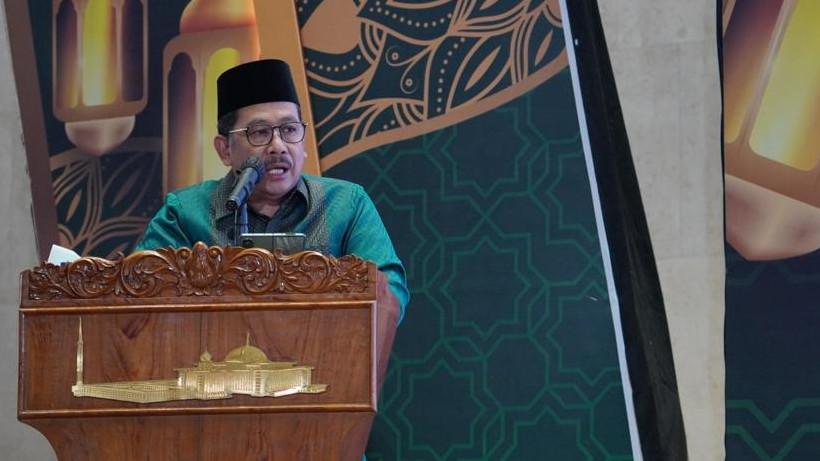 Wamenag Zainut Tauhid Saadi saat memberi sambutan, Jumat (7/4/2023)
