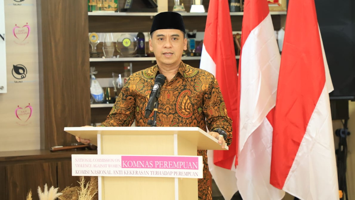 Wamenag Saiful Rahmat Dasuki menyampaikan sambutan, Jakarta, Senin (2/10/2023)