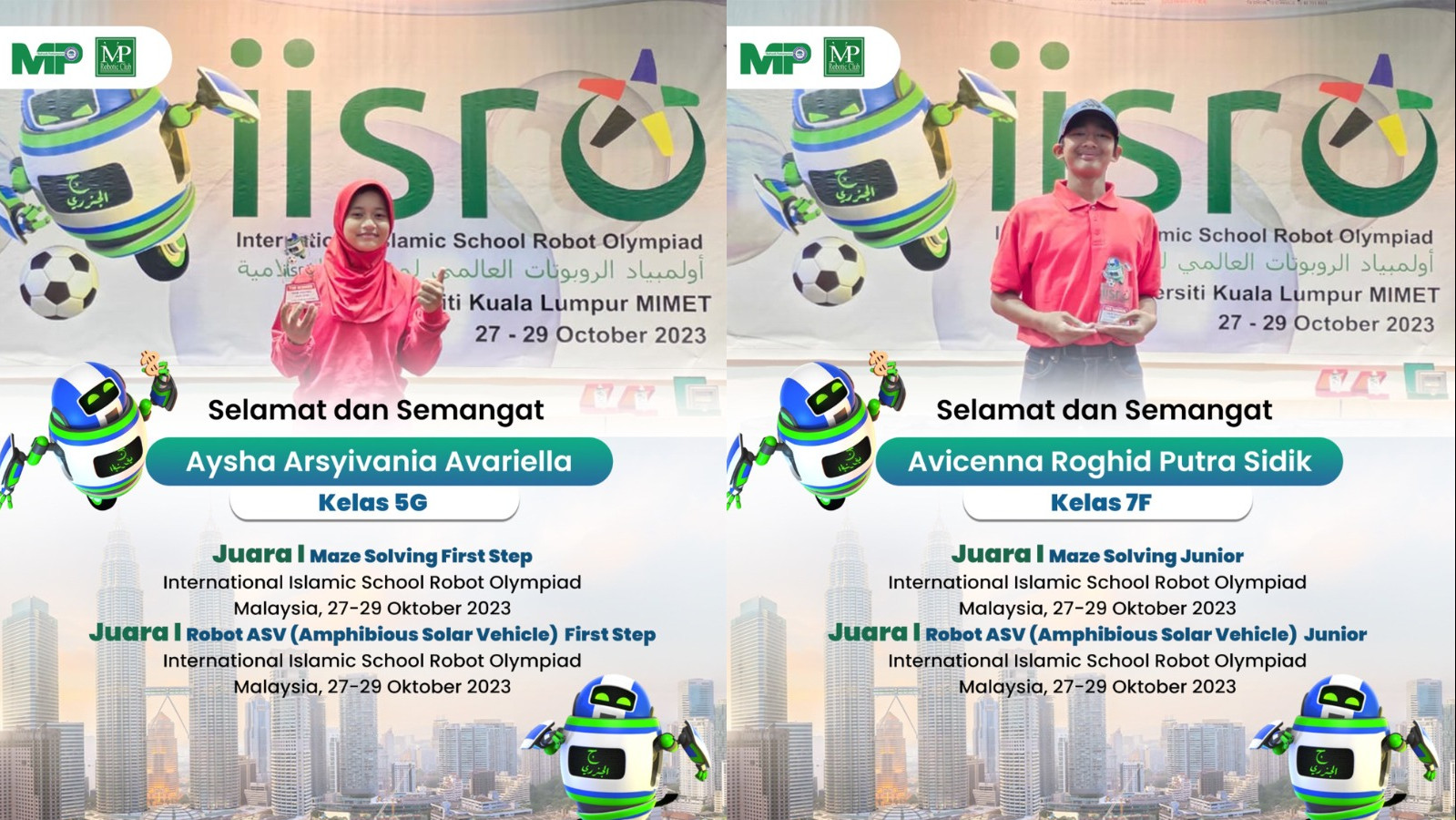 Siswa Madrasah Pembangunan juara robotik di Malaysia