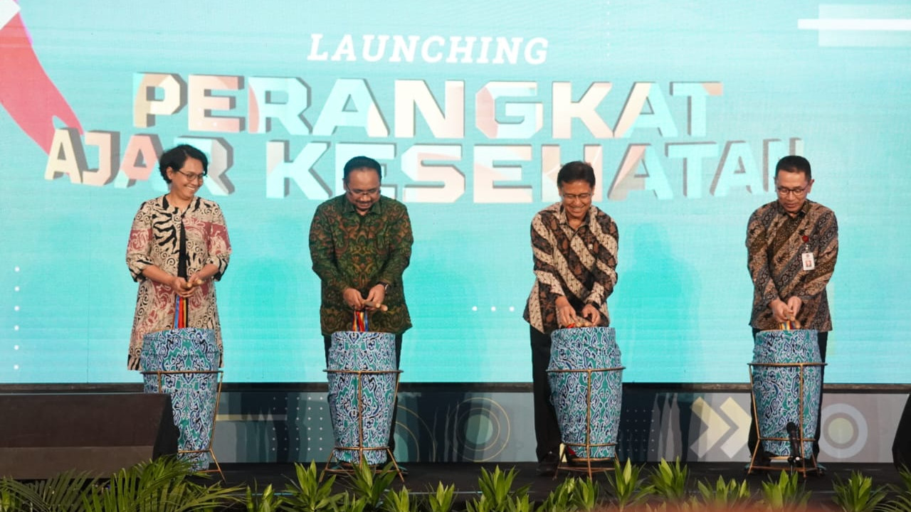 Menag Yaqut Cholil Qoumas hadiri Peluncuran Perangkat Ajar Kesehatan dalam Kurikulum Merdeka di Jakarta.