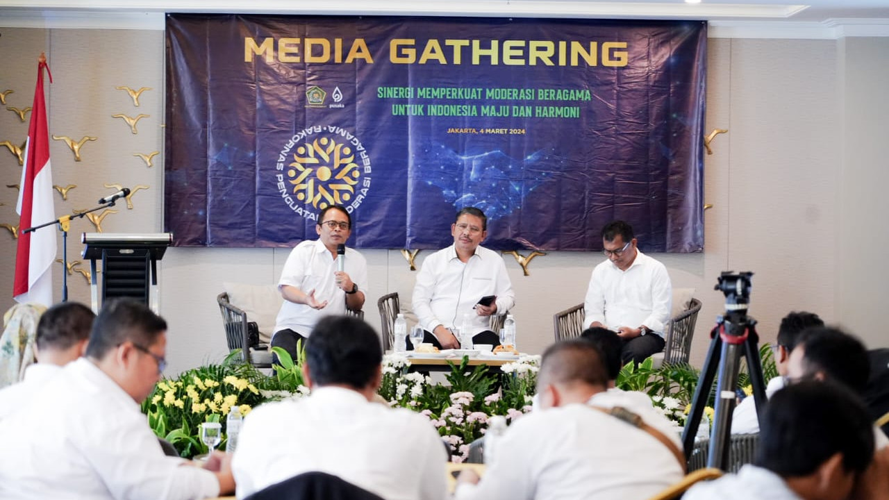 Stafsus Menag Wibowo pada Media Gathering 'Sinergi Memperkuat Moderasi Beragama untuk Indoneisa Maju dan Harmoni', di Jakarta, Senin (04/03/2023)