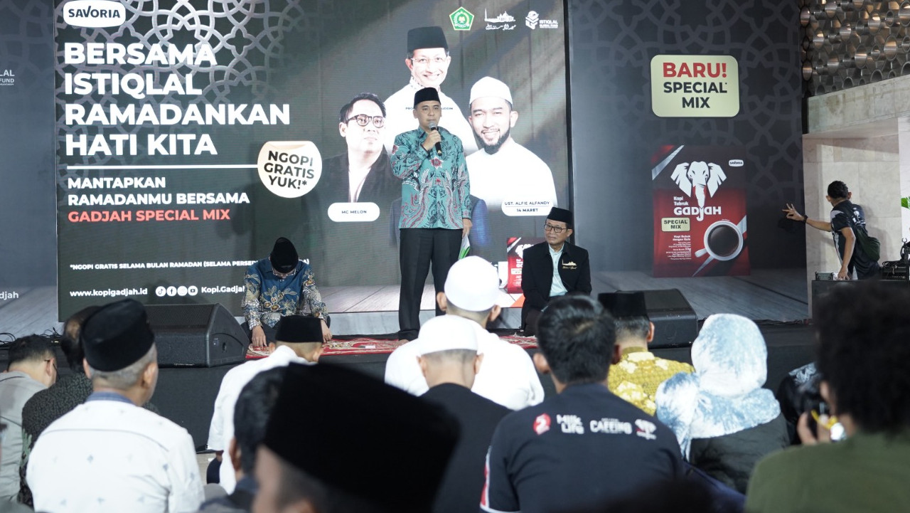 Wamenag saat Buka Puasa Bersama di Masjid Istiqlal, Jakarta, Kamis (14/3/2024).