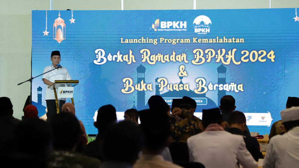 Wakil Menteri Agama Saiful Rahmat Dasuki saat melaunching Program Kemaslahatan Berkah Ramadan BPKH 2024