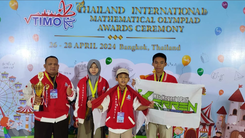 Siswa MTsN 1 Pati Raih Medali Emas dan Perak Olimpiade Matematika Internasional di Thailand