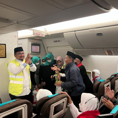 Menag lepas keberangkatan jemaah haji Indonesia di Bandara Soekarno - Hatta