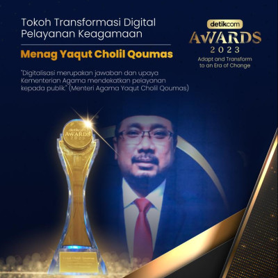 Menag Yaqut raih penghargaan detikcom Awards 2023