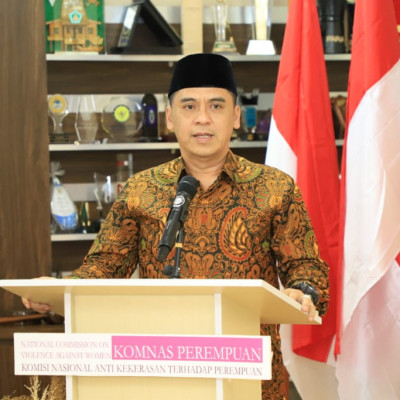 Wamenag Saiful Rahmat Dasuki menyampaikan sambutan, Jakarta, Senin (2/10/2023)